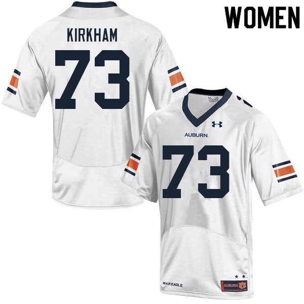 Women #73 Thomas Kirkham Auburn Tigers College Football Jerseys Sale-White
